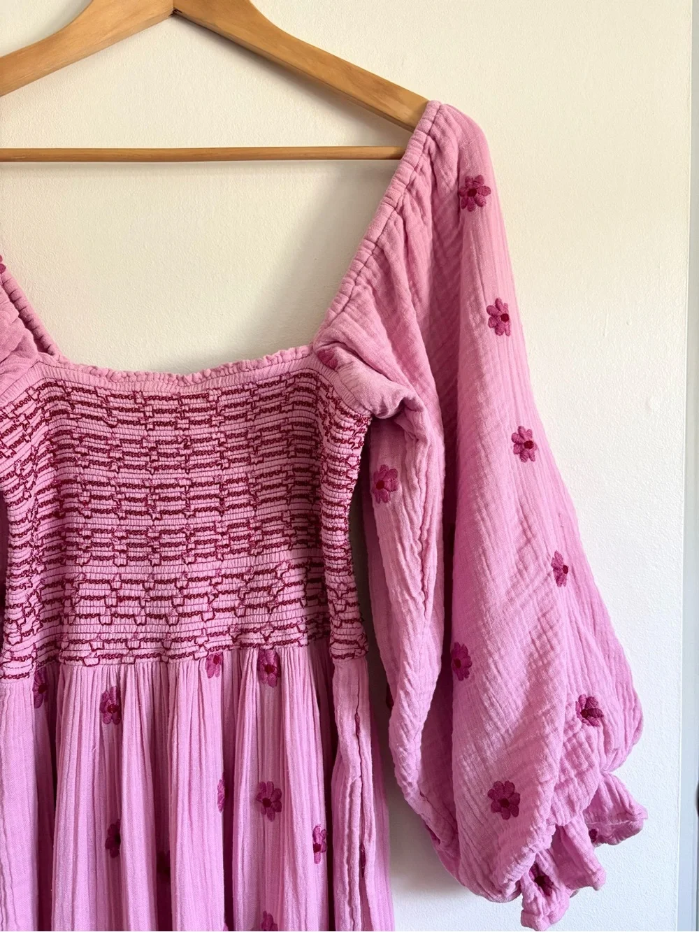 Free People Dahlia Embroidered Maxi Dress in Pink